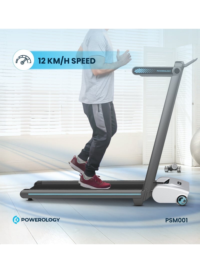 باورولوجي جهاز مشي قابل للطي، أوضاع المشي والجري، لوح مشي قابل للطي مع 5 مستويات للانحدار، شاشة LED، جهاز مشي مع وظيفة هادئة، تحكم عن بُعد، سعة 120 كجم - Image 4